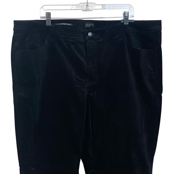 NWT TALBOTS 22WP Black Velveteen Straight Leg Pants Holiday Dressy Slimming - Picture 3 of 14